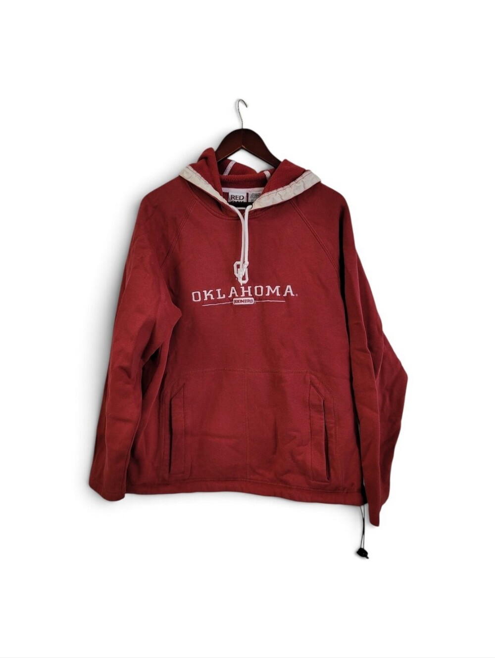 Vintage Red Oak Oklahoma Sooners Embroidered Hoodie Sweatshirt Unisex Large